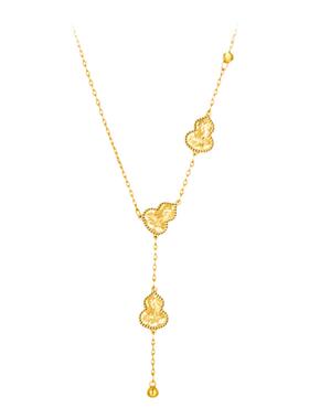 金色碎冰冰葫芦项链女新款轻奢小众秋冬时尚百搭高级感精致毛衣链