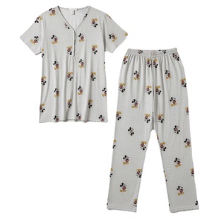 夏季带胸垫莫代尔孕期哺乳短裤短袖套装家居服哺乳上衣孕妇睡衣