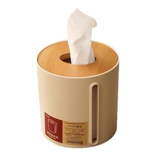 卷纸盒桌面纸巾抽纸盒家用客厅高档轻奢圆形卷纸筒卫生间厕所创意