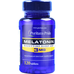 2瓶 普丽普莱褪黑素 美国松果体素片 睡眠片3mg120片