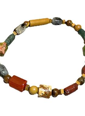 复古新中式天然玛瑙石串珠手链时尚百搭碎银子夏ins小众手串手链