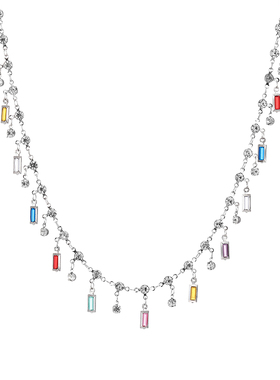 VOYAGE彩色流苏锆石多巴胺项链
