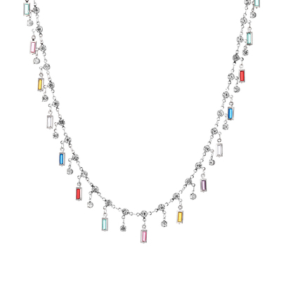 VOYAGE彩色流苏锆石多巴胺项链