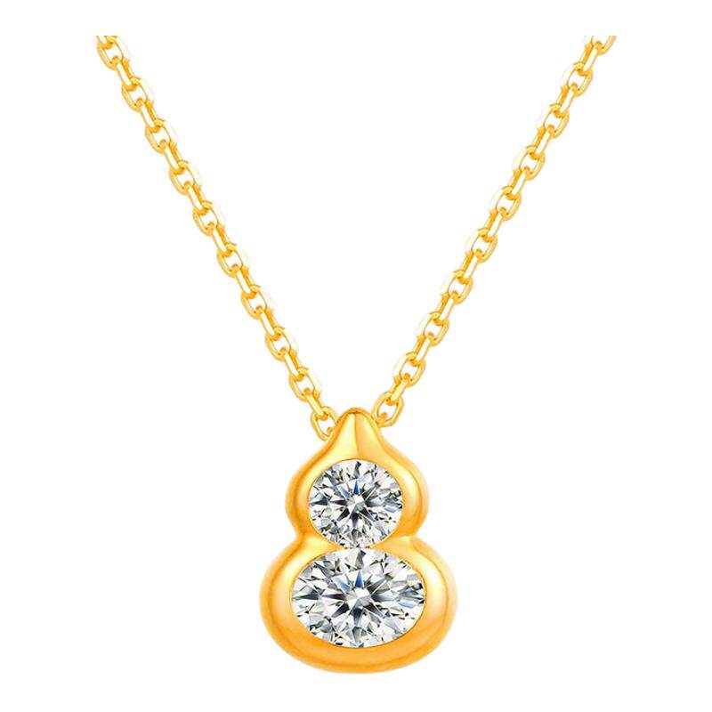 黄金项链女款999足金葫芦吊坠