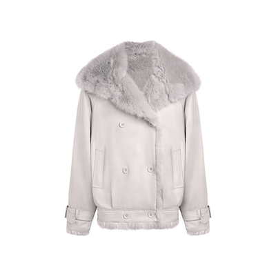 定染重工环保皮草毛领派克服外套