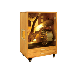 龙猫别墅柜笼笼子实木超大豪华房子大城堡定制带空调蜜袋鼯松鼠笼