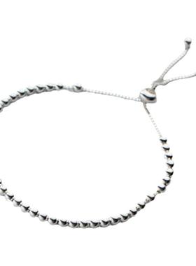 925纯银幸运豆长牌字母珍珠手链女温婉优雅气质学生闺蜜手环