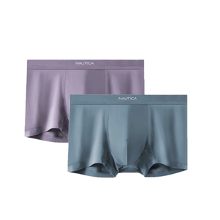Nautica Underwear男士内裤平角新款男生四角短裤透气2条品牌正品