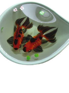 手绘立体锦鲤礼物树脂画金鱼