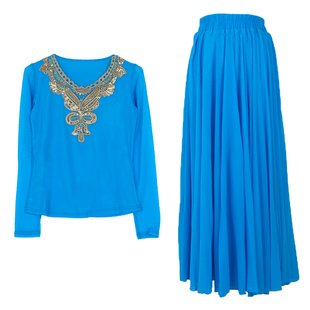 新疆舞蹈演出服套装2025年网纱裙子冬季新款广场舞服维族舞蹈服装