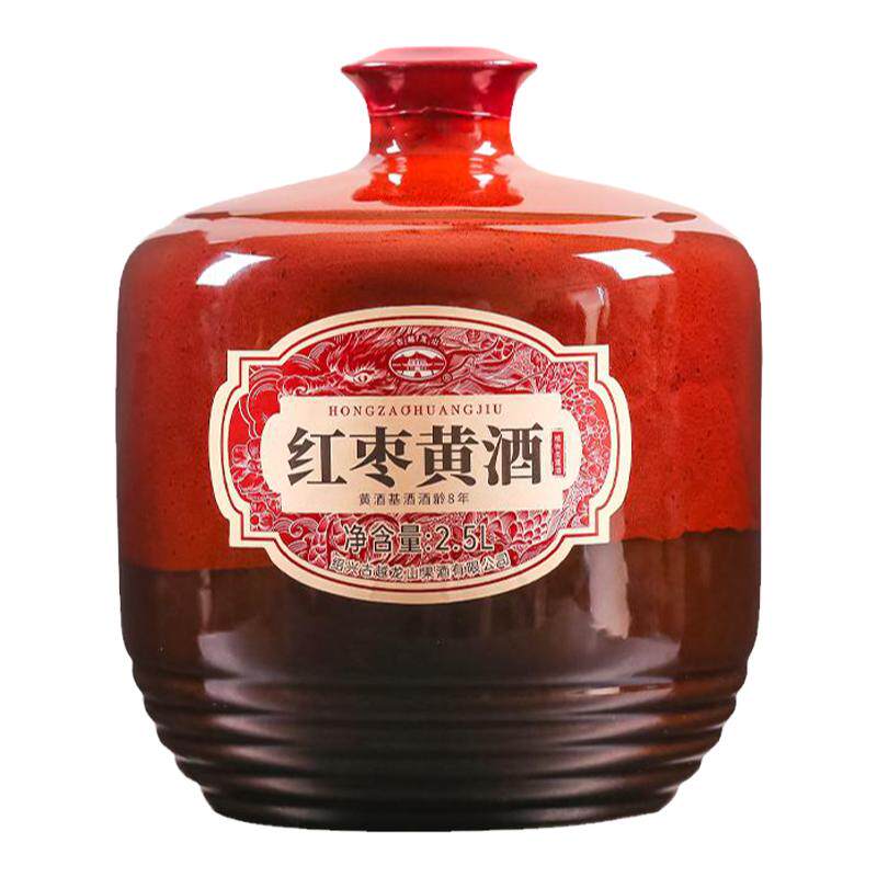 古越龙山红枣老黄酒8年陈2.5L坛