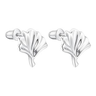 真我不凡S925银枫叶耳钉女2025新款百搭高级感黄金色银杏叶耳饰女