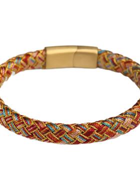 龙结2026马年新款扁龙鳞手绳彩色女士手链设计本命年守护手工编织