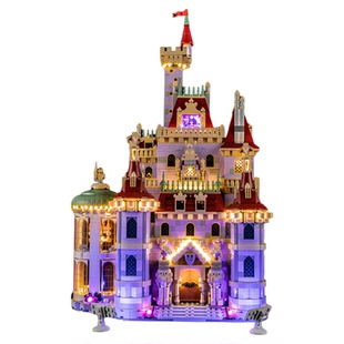 YEABRICKS适用乐高43263灯饰美女与野兽城堡迪士尼灰姑娘灯光组件