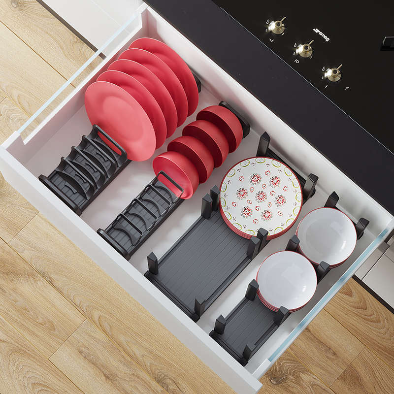 格麦碗架分格厨房抽屉分隔柜内碗碟架碗盘橱柜内置盘子置物收纳架