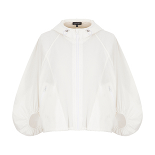 MARYLING玛俪琳春秋新品白色连帽灯笼袖宽松外套A1DBW14720