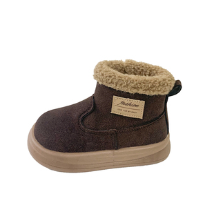 儿童雪地靴软底加厚保暖棉鞋2025冬季新款女童鞋加绒靴子男童棉靴