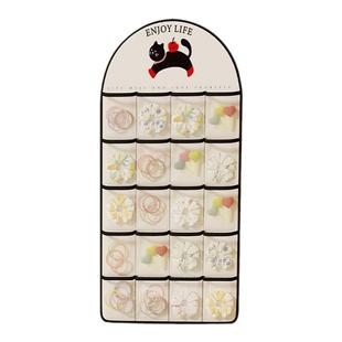 发饰收纳袋儿童发卡头饰皮筋壁挂神器墙上门后发圈发箍多功能挂袋
