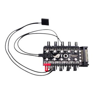 电脑机箱风扇集线器HUB4线3针4pin控制器多路PWM调速器温控3pin