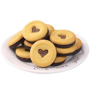 巧克力夹心爱心蛋糕装饰饼干心形七夕情人节摆件蝴蝶饼干生日插件