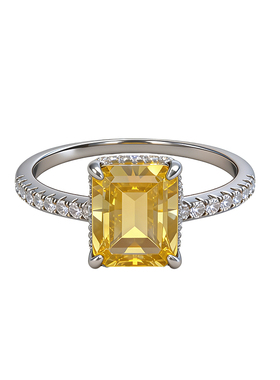 设计感小众轻奢气质黄钻戒指