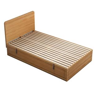 实木床超薄床头1.2米侧开高箱床儿童多功能储物收纳床箱体抽屉床