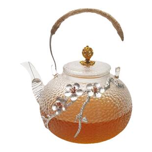耐高温提梁茶水壶日式带梅花玻璃煮茶壶烧水壶可明火加热茶具套装