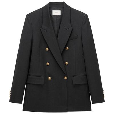 OCHIRLY欧时力排扣中长西装外套