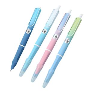 两支装罗氏热可擦按动钢笔热敏可擦蓝色晶蓝墨蓝蓝黑小学生专用三年级可擦暗尖0.38正姿练字可替换墨囊吸墨水