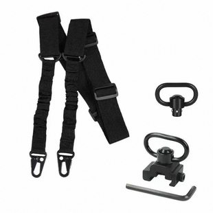 跨境热销双点多功能战术背带双点任务绳军迷csqd扣快拆QD带底座