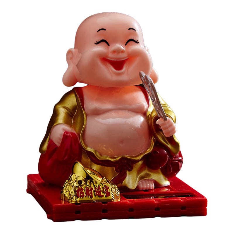 太阳能小和尚摇头车载摆件小沙弥