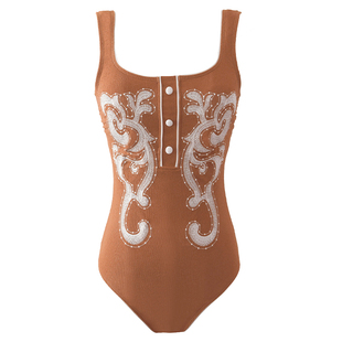 CremeSu温泉泳衣缇蔻系列法式连体泳衣复古泳衣女