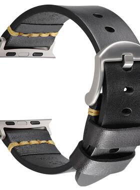 苹果Ultra2/3手表表带男适用iWatch11代 Apple Watch S10真皮表带
