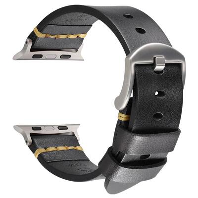 苹果Ultra2/3手表表带男适用iWatch11代 Apple Watch S10真皮表带