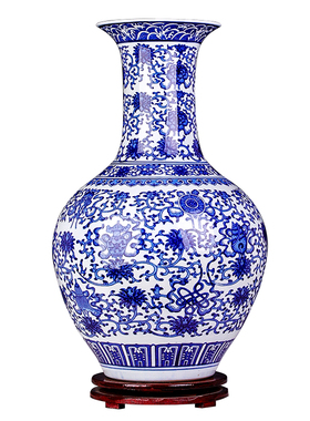 景德镇陶瓷花瓶青花客厅瓷器摆件