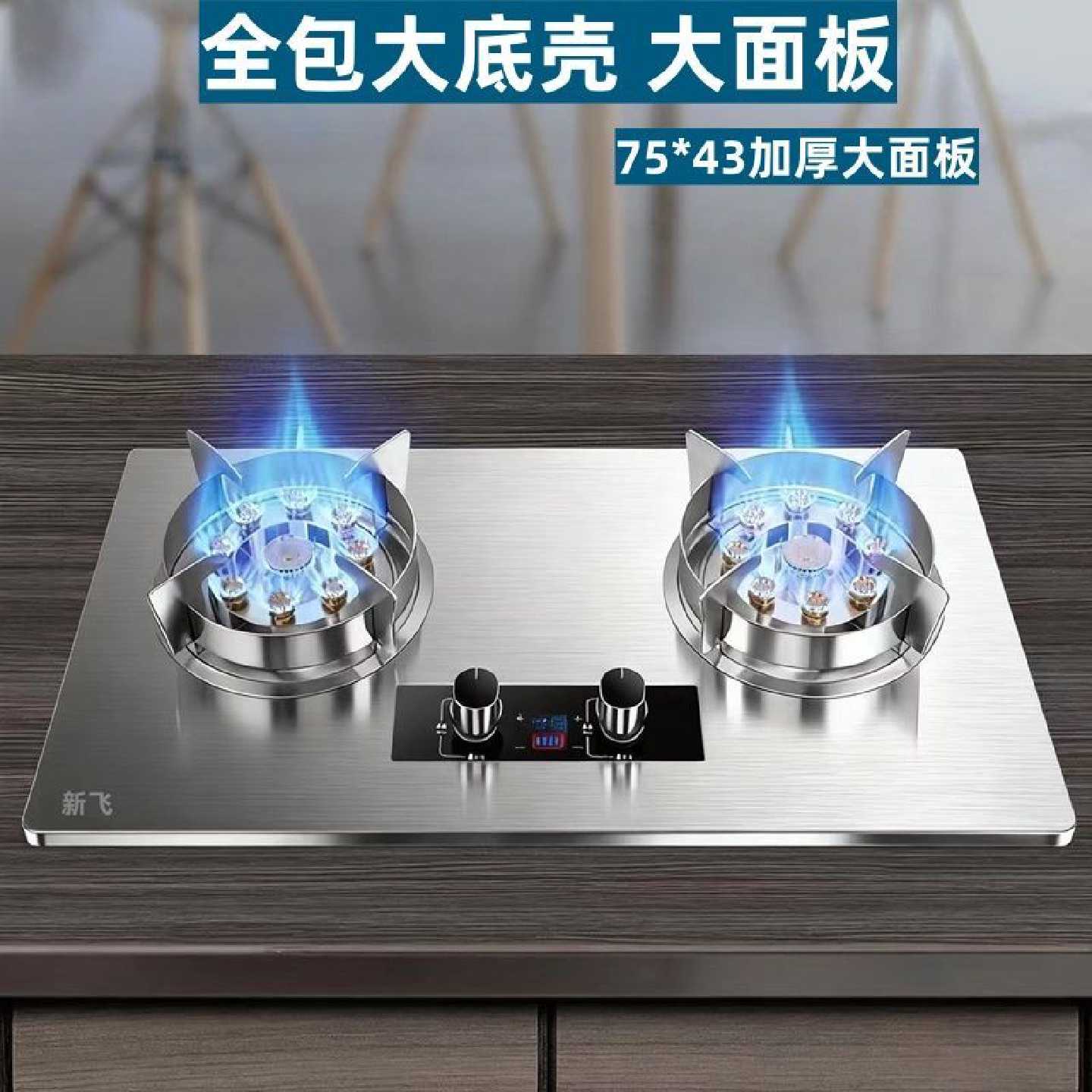 【新飞】不锈钢燃气灶双灶家用猛小型燃气灶