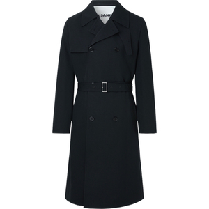 【限时折上9折】Jil Sander 男秋冬大廓形双排扣绵华达呢大衣