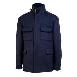 时着春款16.8微米山羊绒混纺旅行者外套通勤RIRI拉链抽绳夹克定制