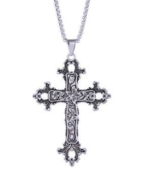 十字架吊坠颈链choker花藤毛衣链