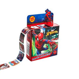 儿童奖励贴纸正品小学生漫威复仇者联盟蜘蛛侠男孩贴画幼儿园粘贴卷卷贴装饰小图案女奥特曼手工diy宝宝礼物