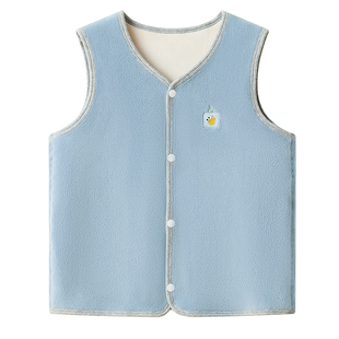 红豆儿童摇粒绒马甲秋冬男童女童中大童内搭外穿保暖背心宝宝马夹