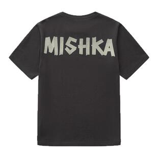MISHKA经典款美式高街潮牌简约背部字母印花宽松百搭短袖T恤复古
