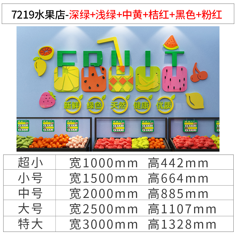 网红水果店装饰用品贴纸自粘玻璃门广告壁画海报装修布置背景墙图片