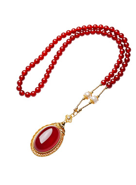 宫里上新正品天然红玛瑙项链