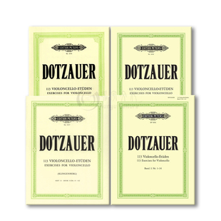 多曹尔 113首大提琴练习曲 全套共一至四卷 彼得斯原版 Peters 进口乐谱书 Dotzauer 113 Exercises Cello Vol 1-4