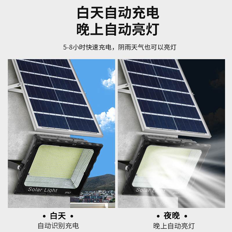 LED户外防水太阳能灯照明庭院灯太阳能投光灯直销防水庭院灯