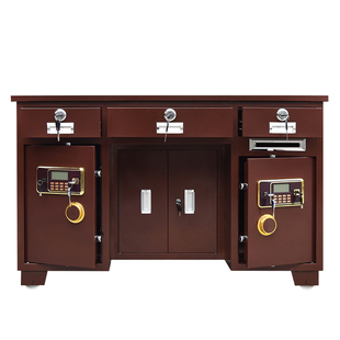 全钢保险柜财务桌子家用保险箱指纹密码抽屉带投币带保险柜办公桌