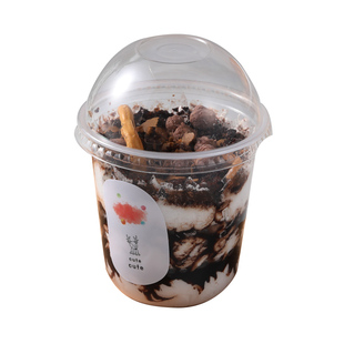 网红波波杯360ml蛋糕甜品杯子95口径一次性喜茶草莓塔啵啵胖胖杯