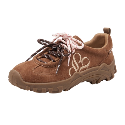 真美诗撞色双鞋带复古休闲鞋