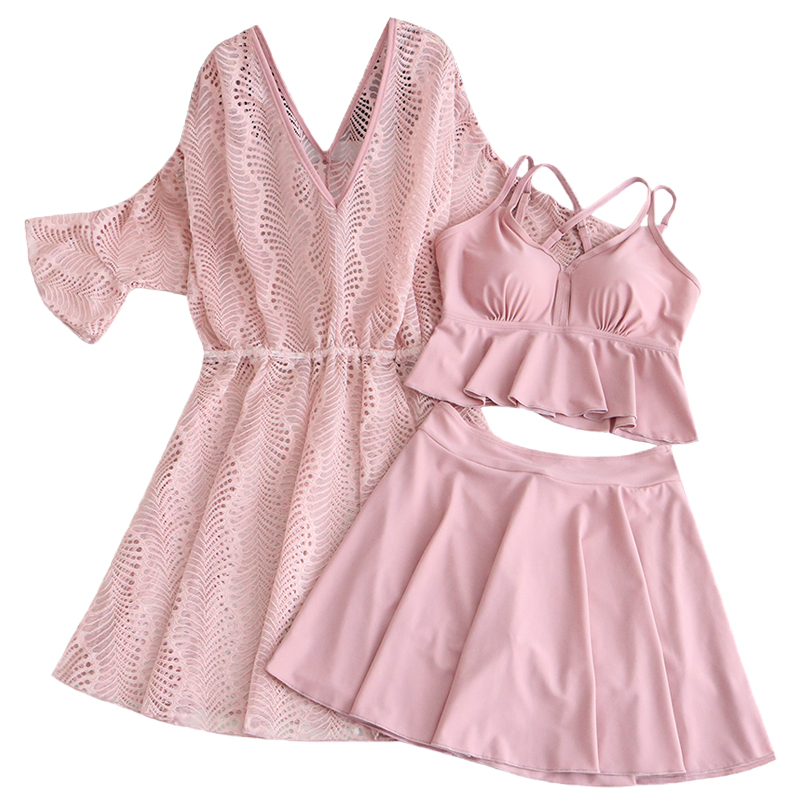 高级感蕾丝防晒罩衫保守泳衣新款